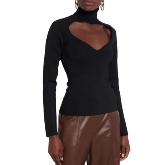 Nanushka Black Fah Turtle Neck Top New Size Small NWT